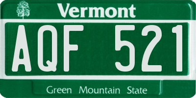 VT license plate AQF521