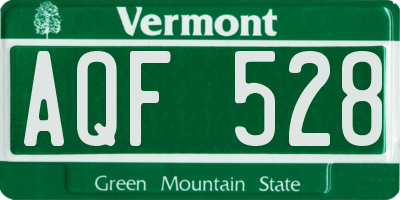 VT license plate AQF528