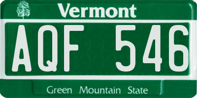 VT license plate AQF546