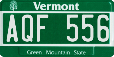 VT license plate AQF556