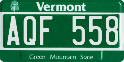 VT license plate AQF558
