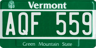 VT license plate AQF559