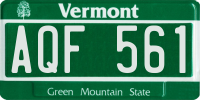 VT license plate AQF561