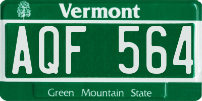 VT license plate AQF564