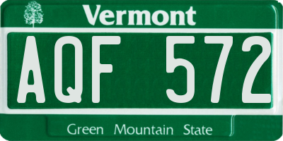 VT license plate AQF572