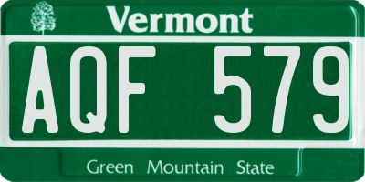 VT license plate AQF579