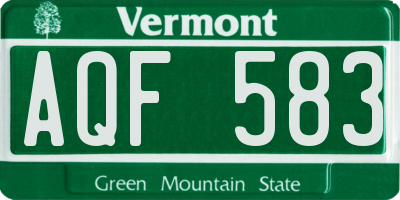 VT license plate AQF583