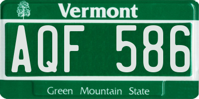 VT license plate AQF586