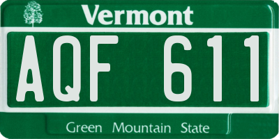 VT license plate AQF611