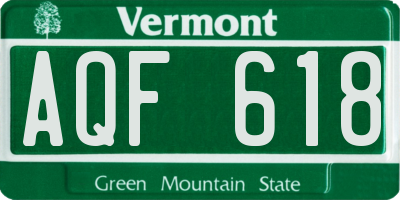 VT license plate AQF618