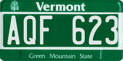 VT license plate AQF623