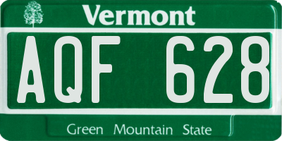 VT license plate AQF628