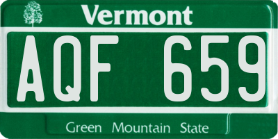 VT license plate AQF659
