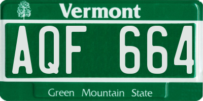 VT license plate AQF664