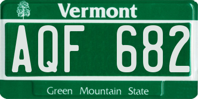 VT license plate AQF682