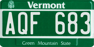 VT license plate AQF683