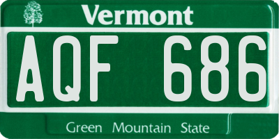 VT license plate AQF686
