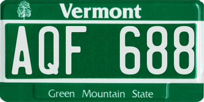 VT license plate AQF688