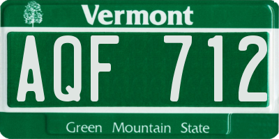 VT license plate AQF712