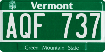 VT license plate AQF737