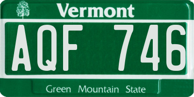 VT license plate AQF746