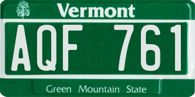 VT license plate AQF761