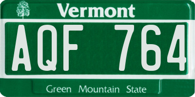 VT license plate AQF764
