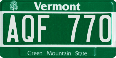 VT license plate AQF770