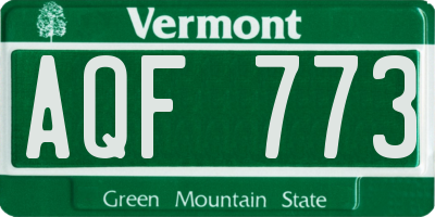 VT license plate AQF773