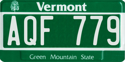 VT license plate AQF779