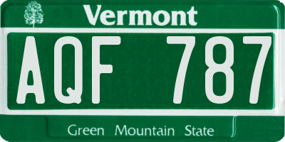 VT license plate AQF787