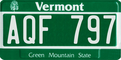 VT license plate AQF797