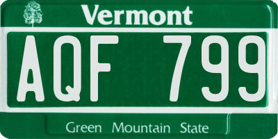 VT license plate AQF799