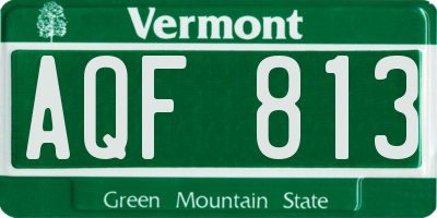 VT license plate AQF813