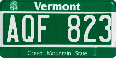 VT license plate AQF823