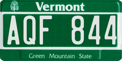 VT license plate AQF844