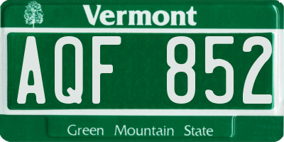 VT license plate AQF852