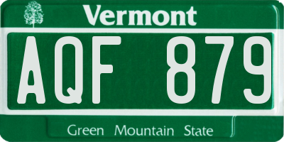 VT license plate AQF879