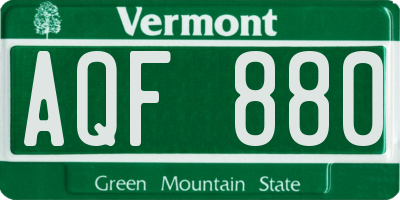 VT license plate AQF880