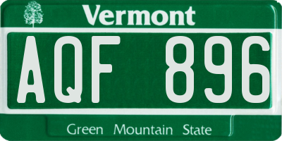 VT license plate AQF896