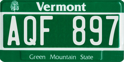 VT license plate AQF897