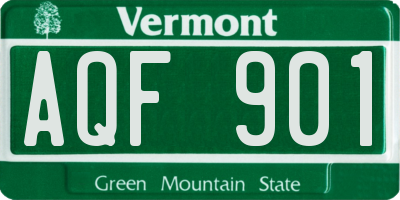 VT license plate AQF901