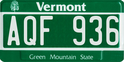 VT license plate AQF936