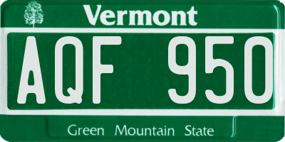 VT license plate AQF950