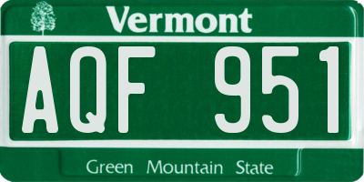 VT license plate AQF951