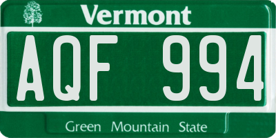 VT license plate AQF994