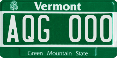 VT license plate AQG000