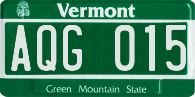 VT license plate AQG015