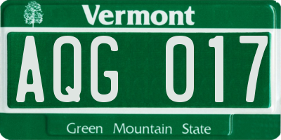 VT license plate AQG017