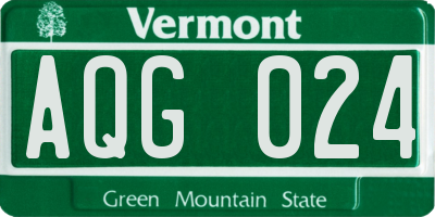 VT license plate AQG024
